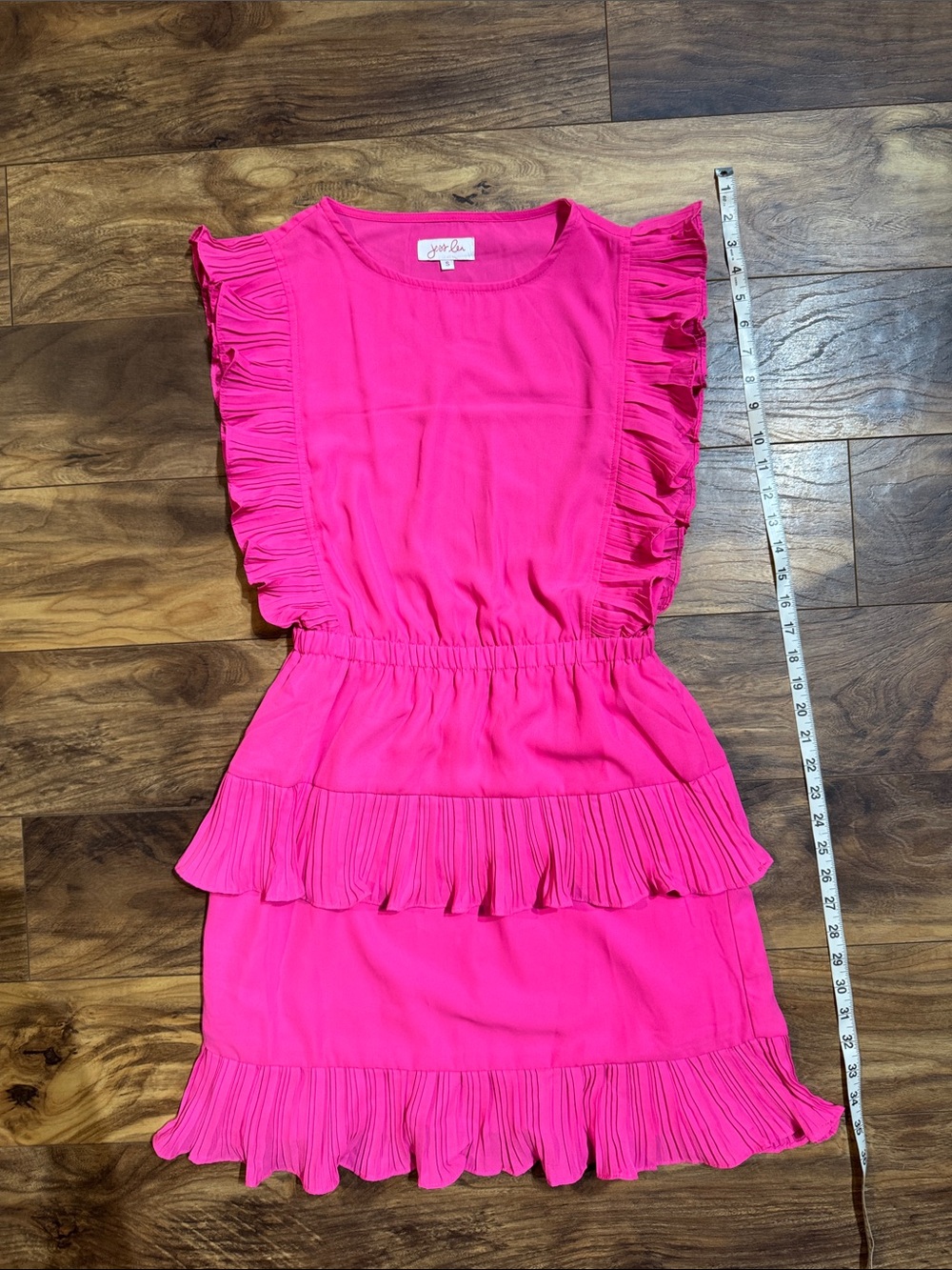 Hot Pink Ruffle Tiered Casual Dress